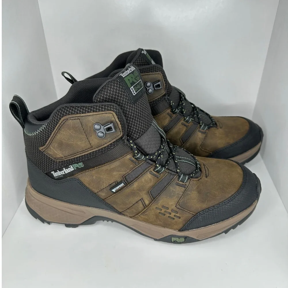 Timberland PRO Mens Work Boots 11 Brown Good Soft Toe Waterproof Rugged Outdoor